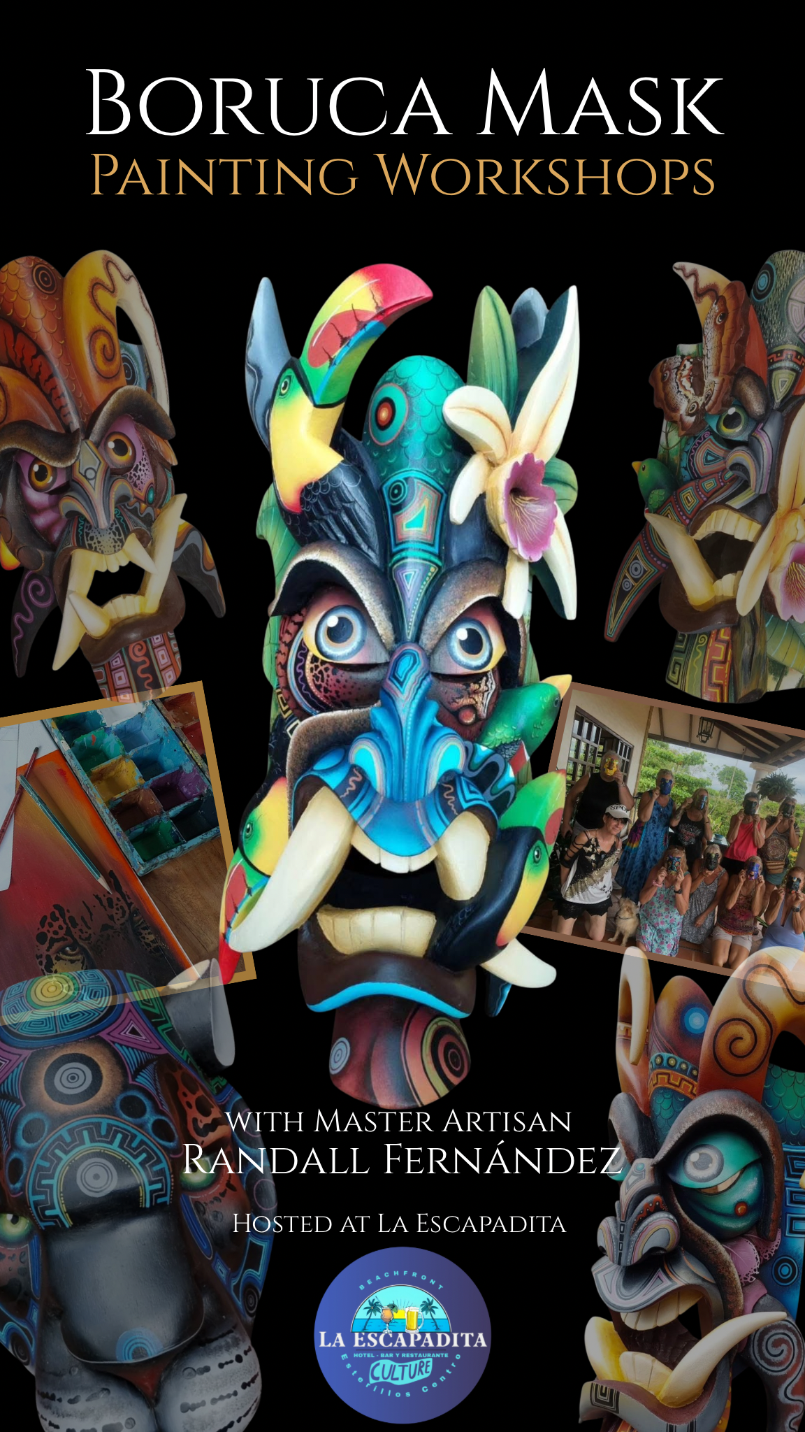 Boruca Mask Painting Workshops at La Escapadita
